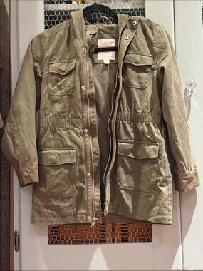 Cat & Jack Olive Green Hooded Utility Jacket